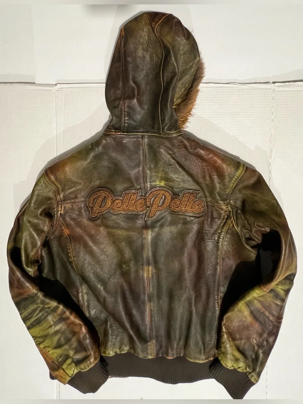 Vintage 90s Pelle Pelle Marc Buchanan Leather 20 Jacket Fur Hood Brown Read Xl